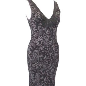 Elegant Black and Gray Patterned Dress